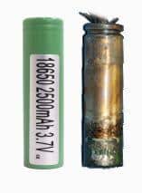 Exploded Lithium-ion vs normal