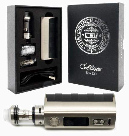 The complete Council Of Vapor Callisto box mod kit
