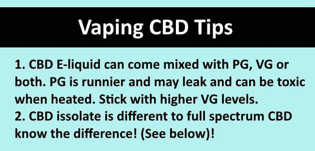 Tips on vaping CBD