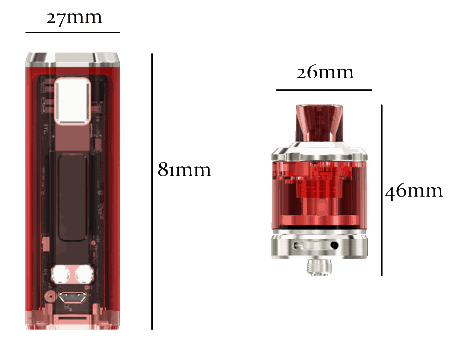 Size of the Wismec Sinuous V80