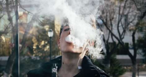 Man having his last vape