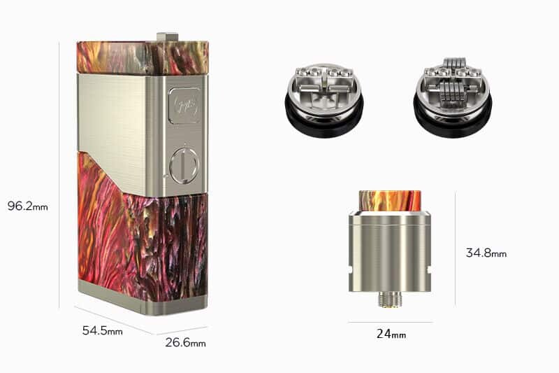 Dimensions of the WISMEC LUXOTIC NC Dual Kit
