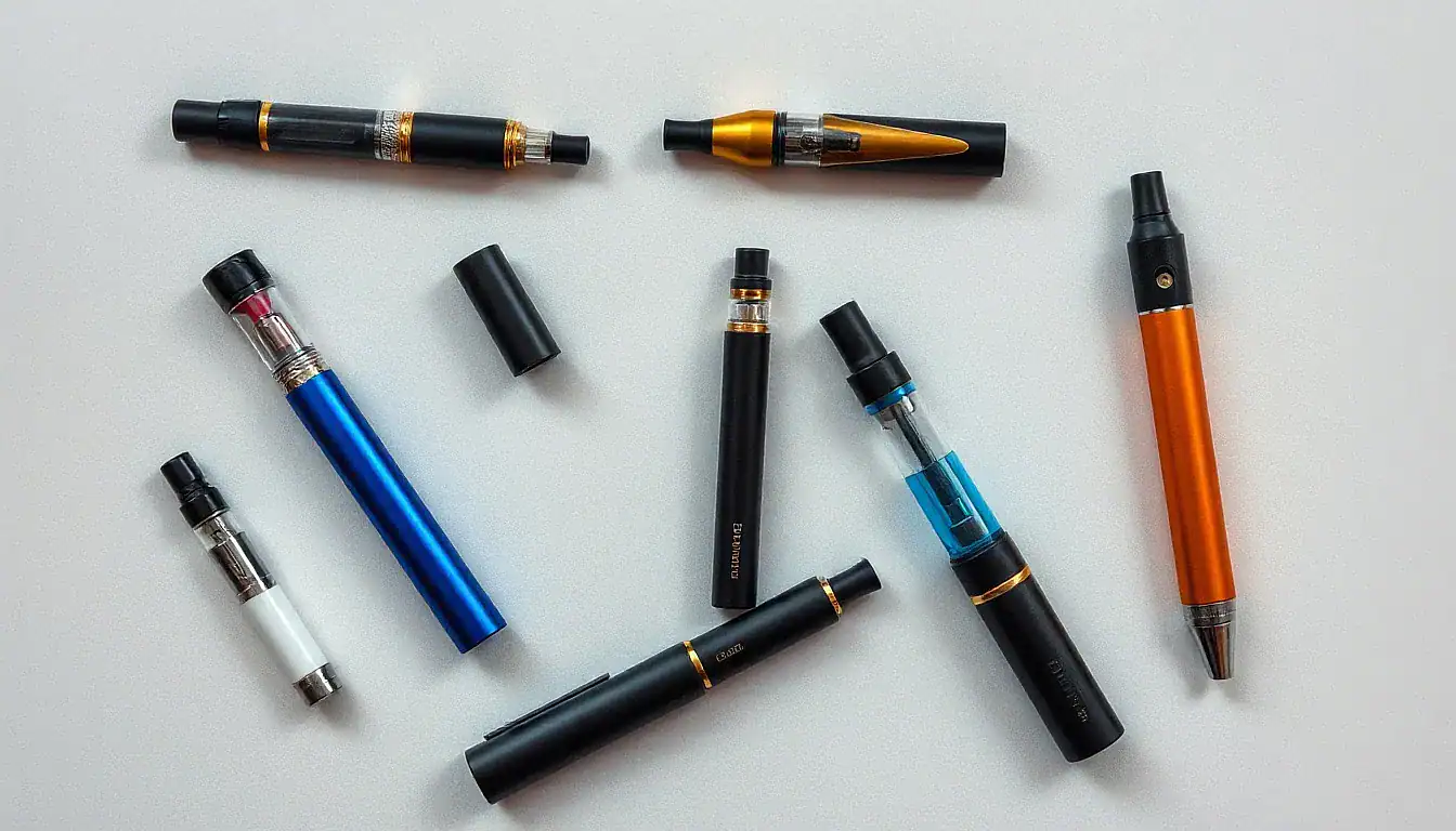 Overhead flat lay — The Different Types of Vape Pens