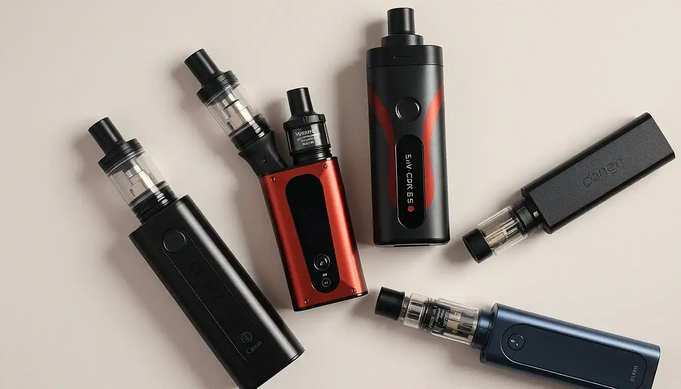 Overhead flat lay — The Top 5 Vape Brands in 2026
