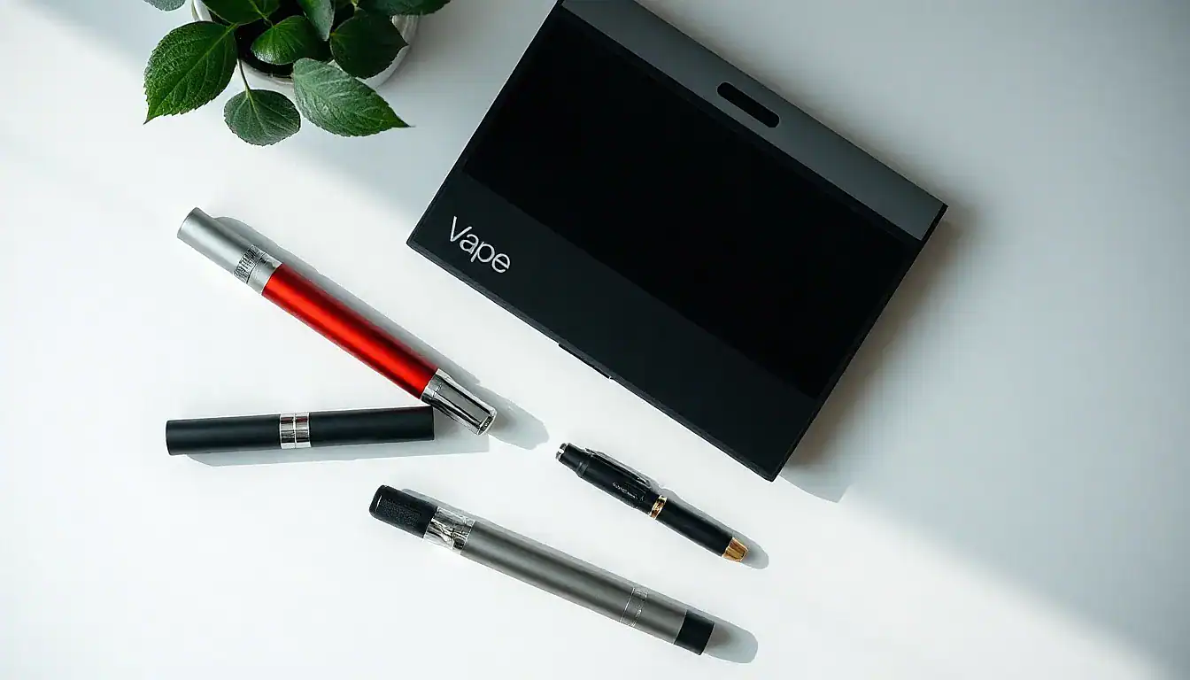 Overhead flat lay — Best Vape Pens for Beginners and Portability