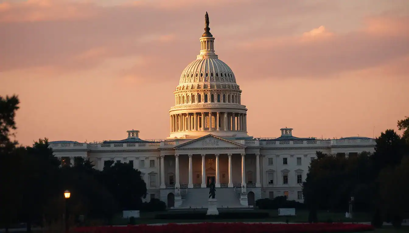 Close-up detail — The White House and Congress Take Center Stage