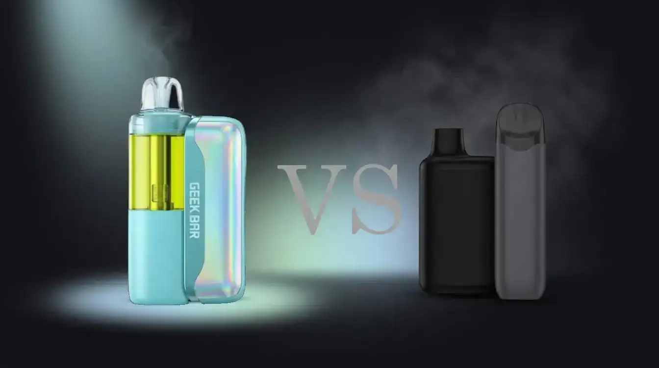 Geek Bar single vape with a Vs then generic disposable vapes