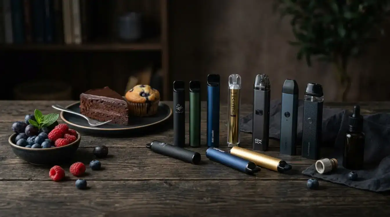 Cakes and Sweets next to vapes to show these flavored vapes