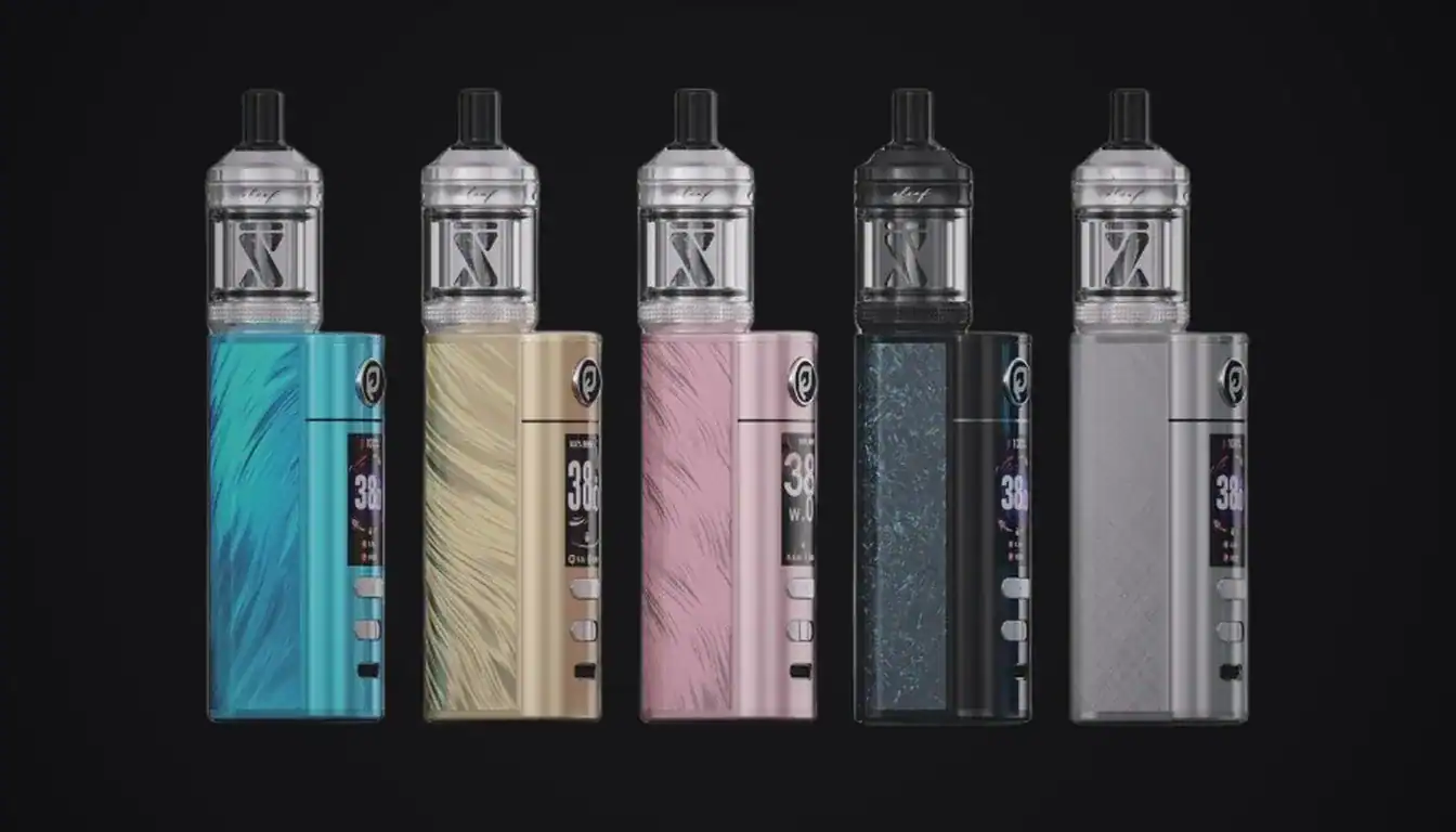 Eleaf iStick X40 in five colorways displayed against black background with clear tanks
