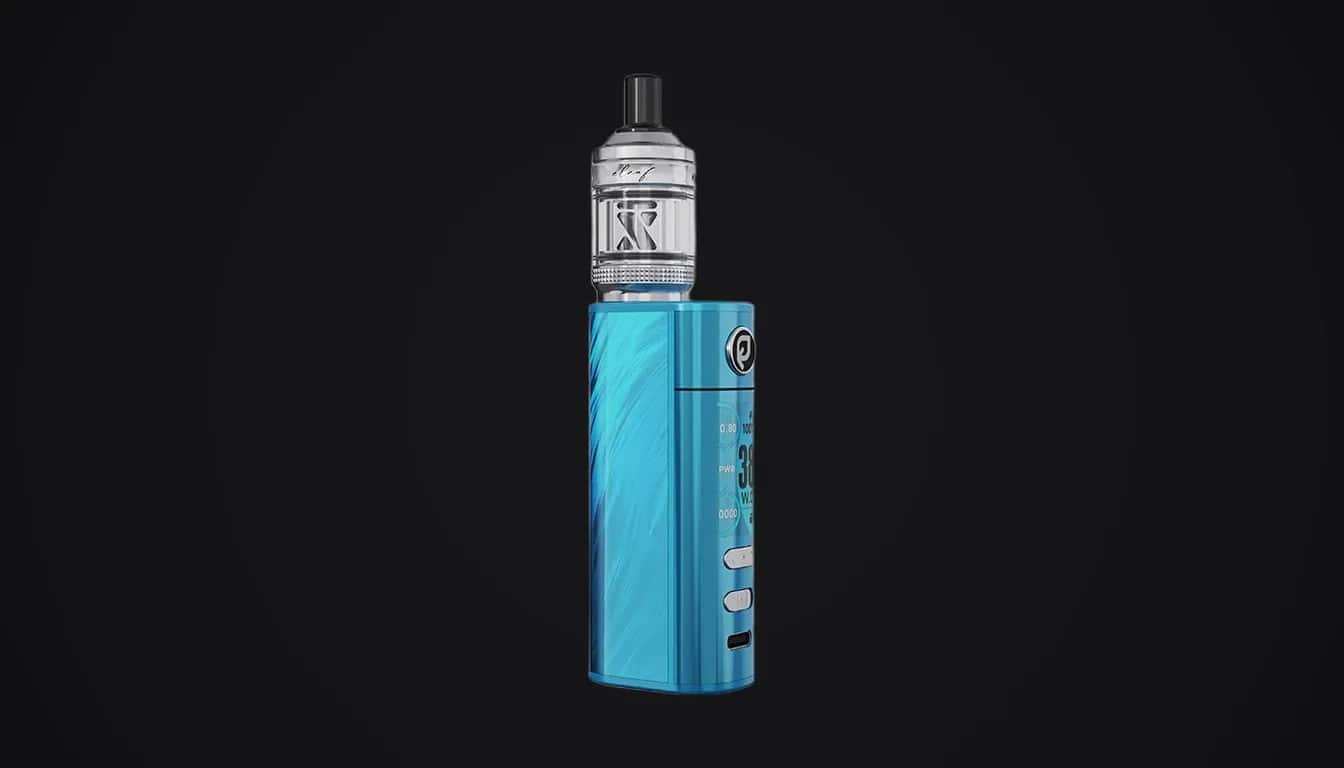 Eleaf iStick X40 vape device in bright blue color with silver tank on black background