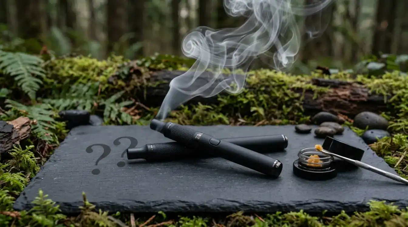 Two dabber pens outside on a slate