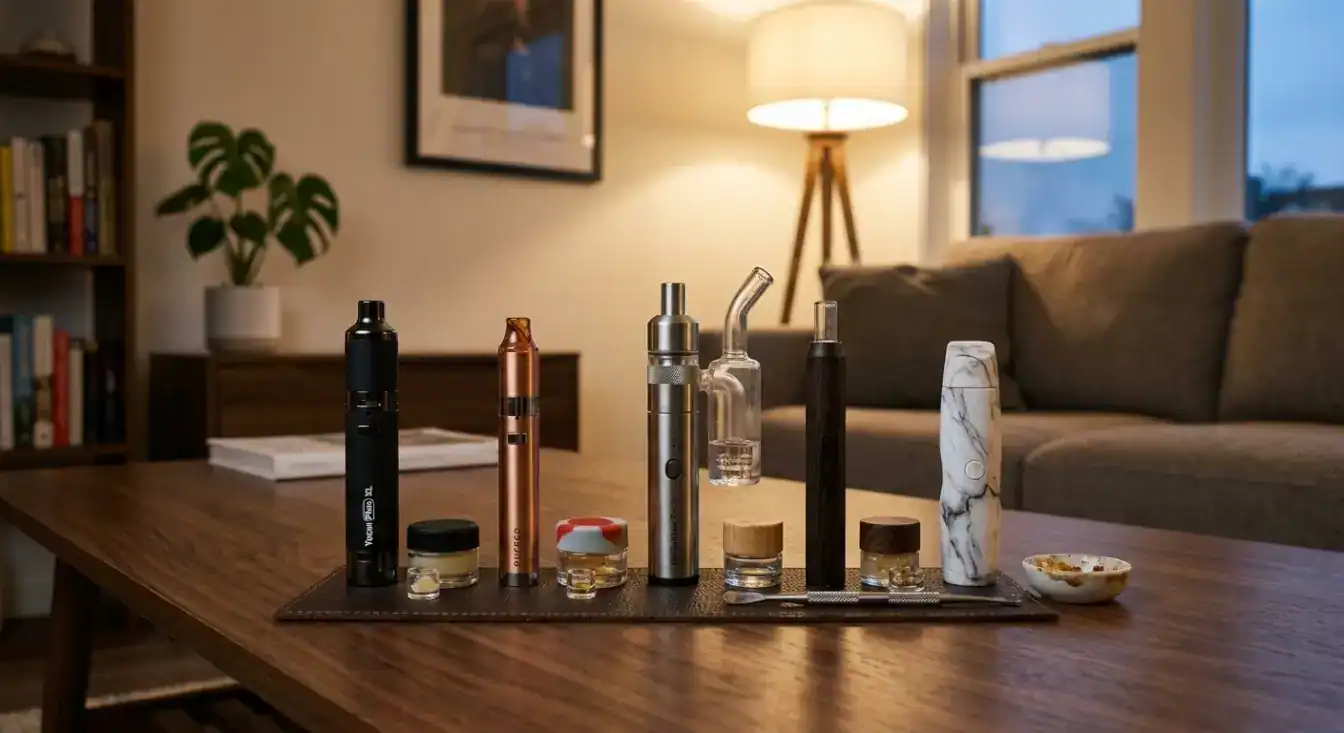 A few dabber pens on a coffee table inside