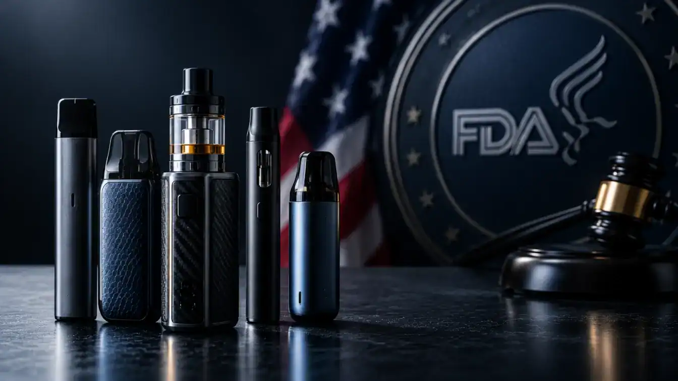 FDA logo next too some authorized vapes