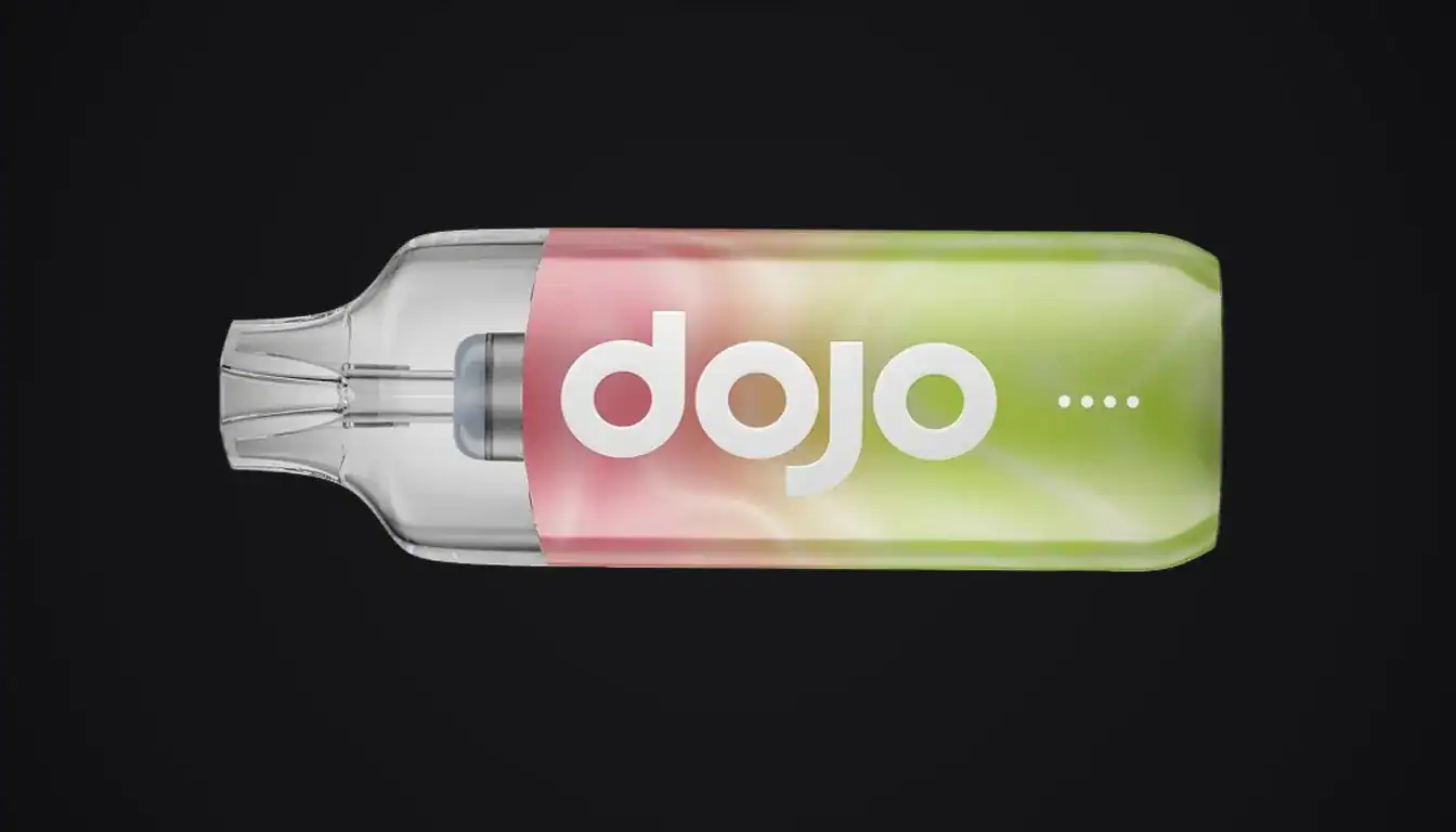 Dojo Blast 10K Fresh vape device on black background with pink to green gradient color scheme