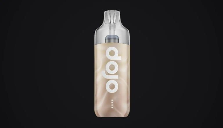 Dojo Blast 10K Fresh vape device with cream-colored body and white logo text on black background