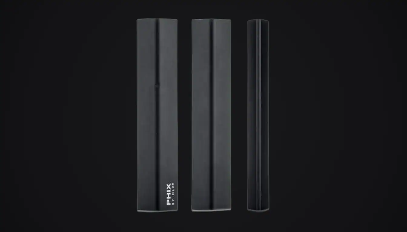 Front Back and Side view of the Phix Vape Kit